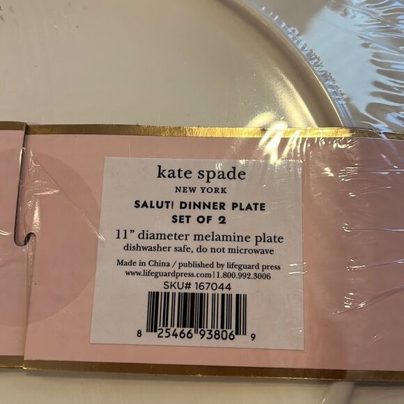 NWT Kate Spade melamine dinner plates - Picture 3 of 3